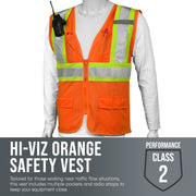 Class 2 ANSI Safety Vest - Hi-Viz Orange