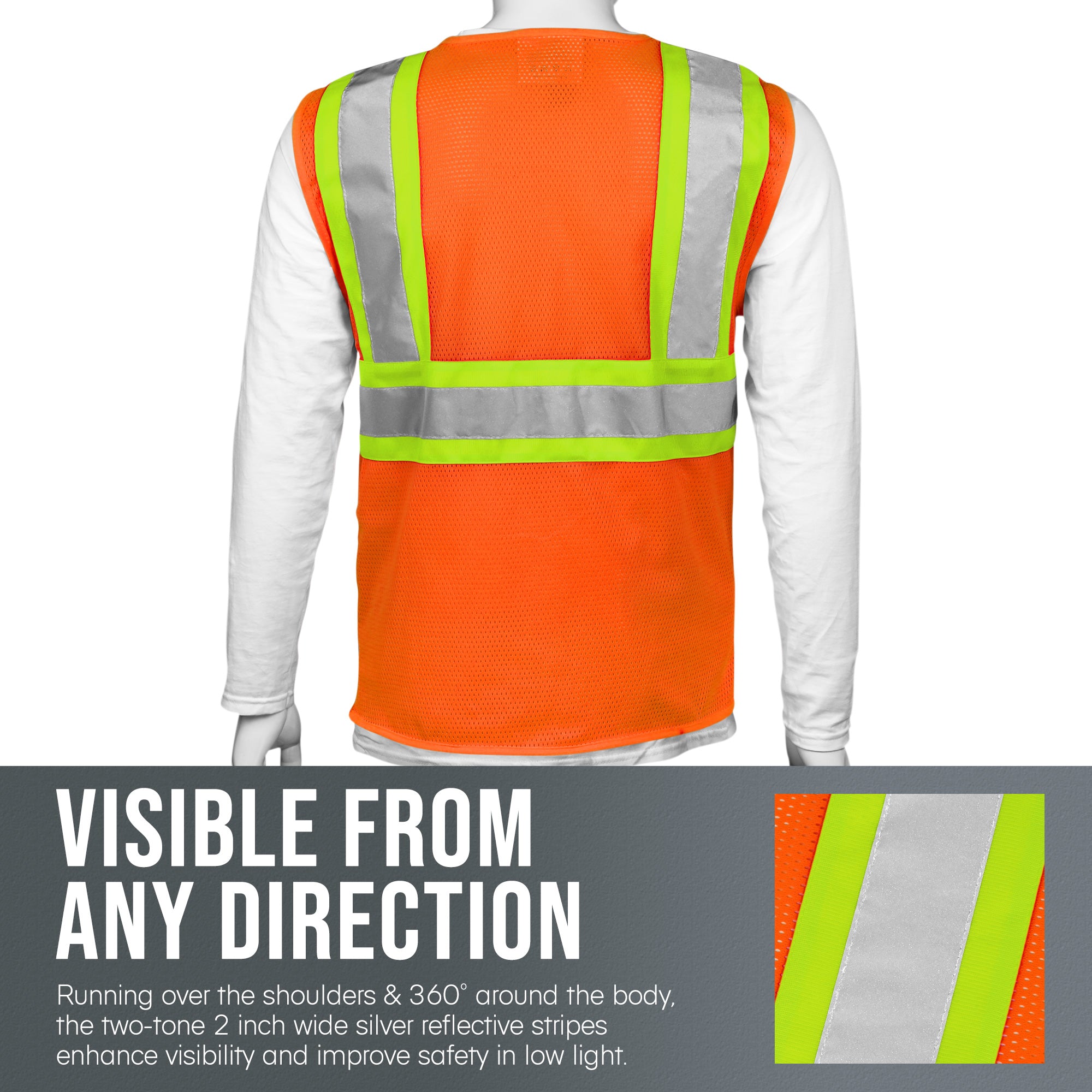 Class 2 ANSI Safety Vest - Hi-Viz Orange