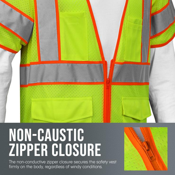 Class 3 ANSI Safety Vest - Hi-Viz Green