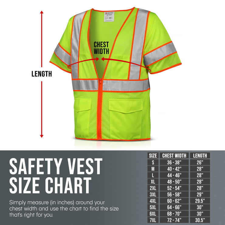Class 3 ANSI Safety Vest - Hi-Viz Green