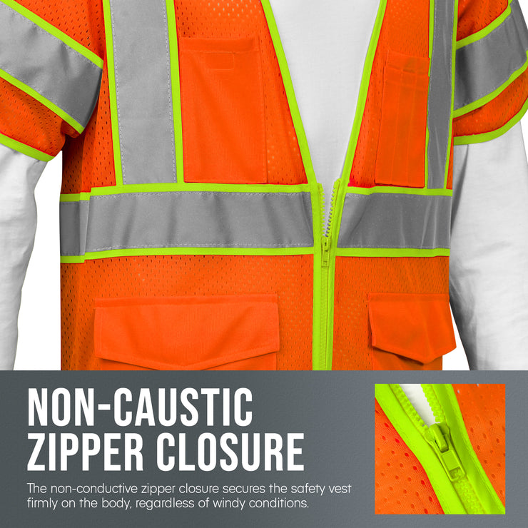 Class 3 ANSI Safety Vest - Hi-Viz Orange